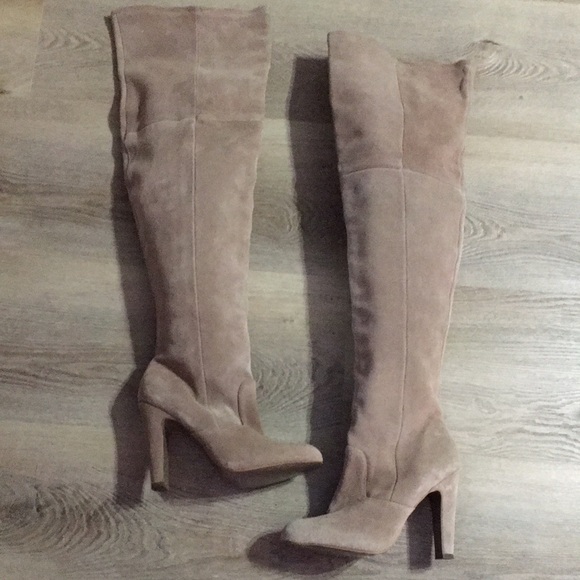 ZARA SPAIN LIMITED EDITION REAL LEATHER SUEDE SUPER THIGH HIGH NWT OTK BOOTS 40 - Picture 3 of 7